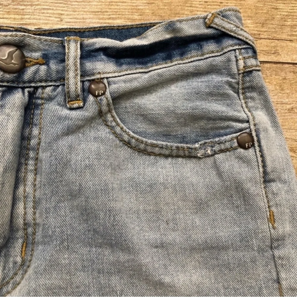 Free People - Denim Jean Shorts with Lace - Size 25 - Picture 2 of 6